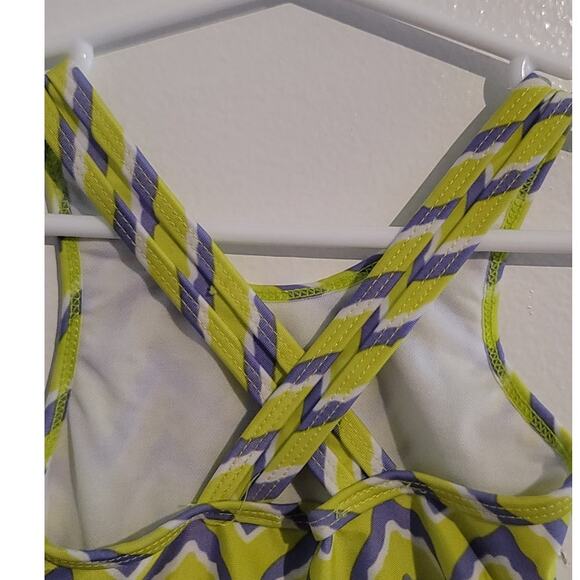 EPK Baby One Piece Swimsuit Zig Zag Chevron Yellow Gray White 12-18M NEW - Picture 10 of 10
